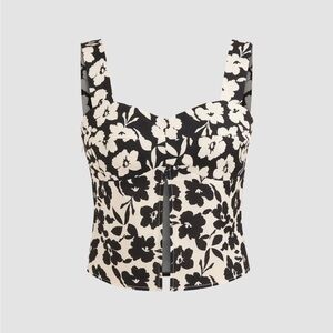 Cider Black and White Bustier Tank Top